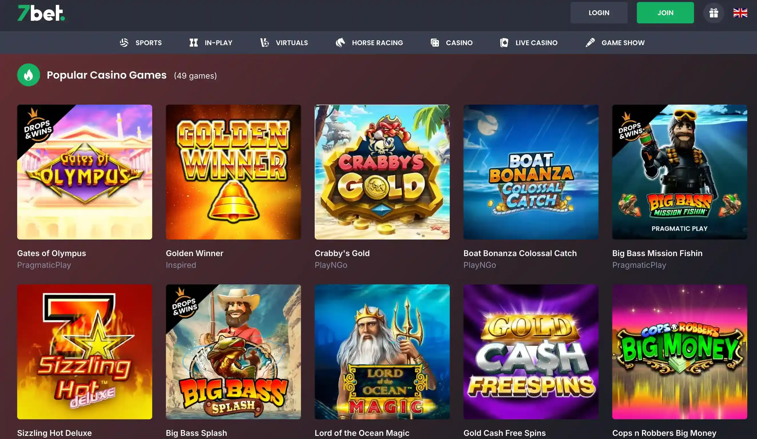 7bet games screenshot.webp