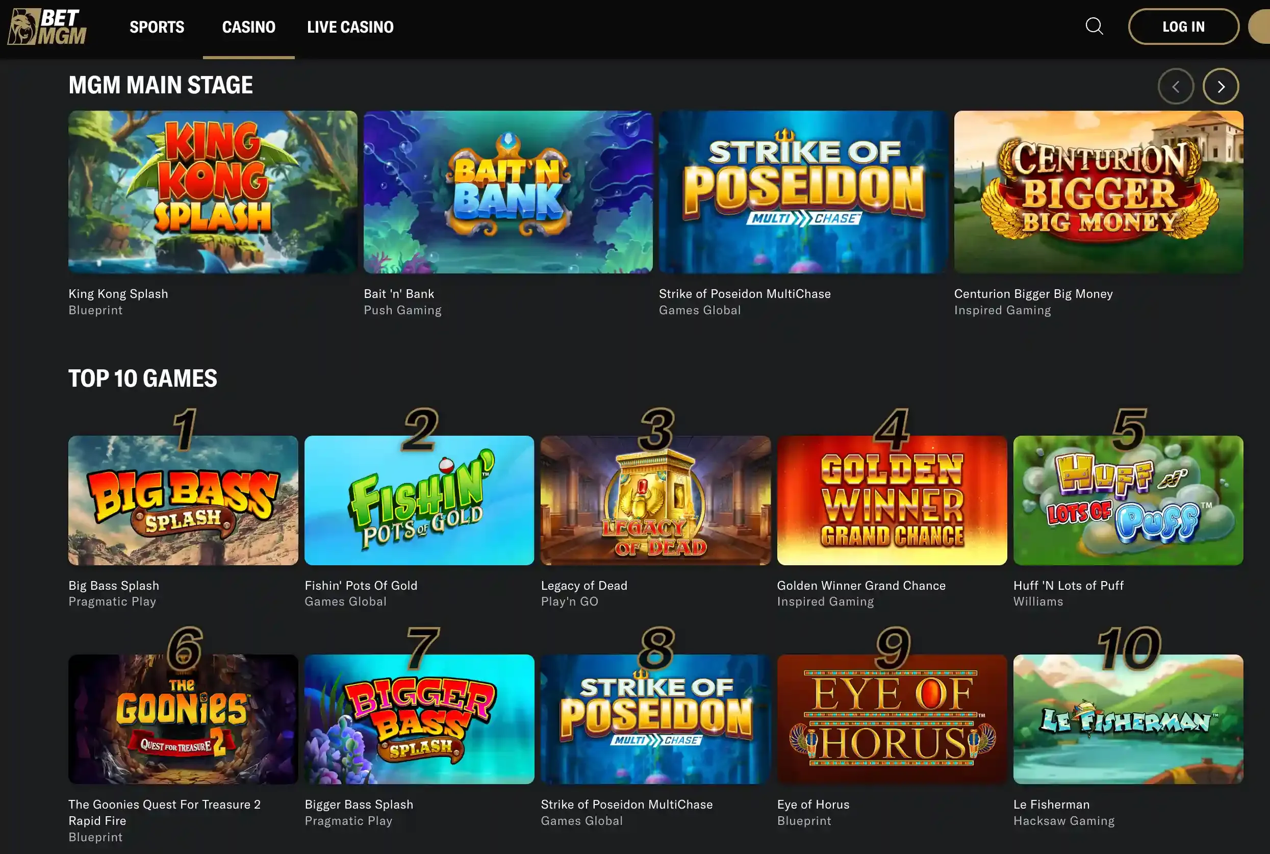 BetMGM games screenshot.webp