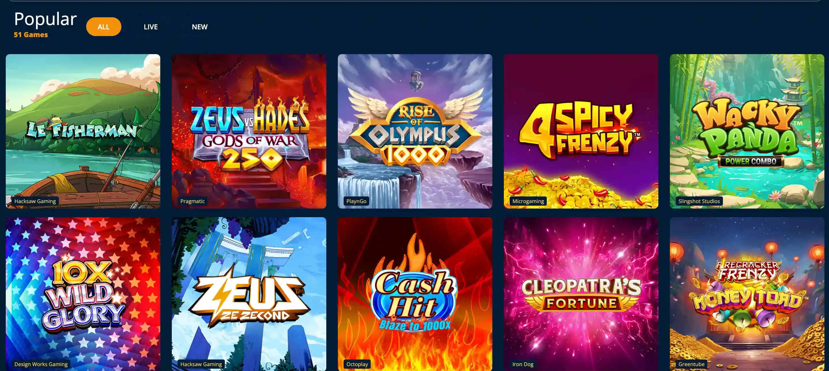 Dream Vegas games screenshot.webp