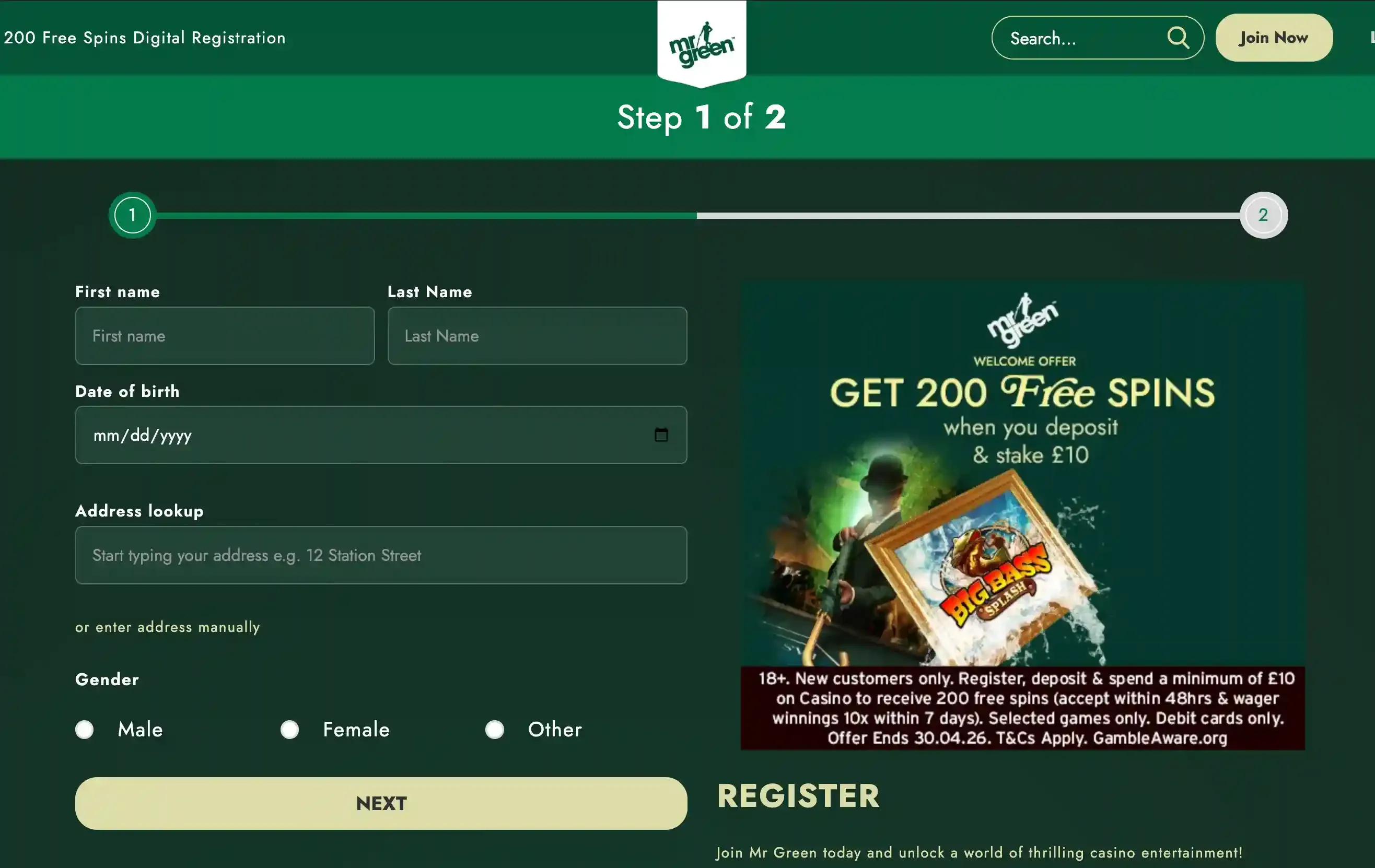 Mr Green join screenshot.webp