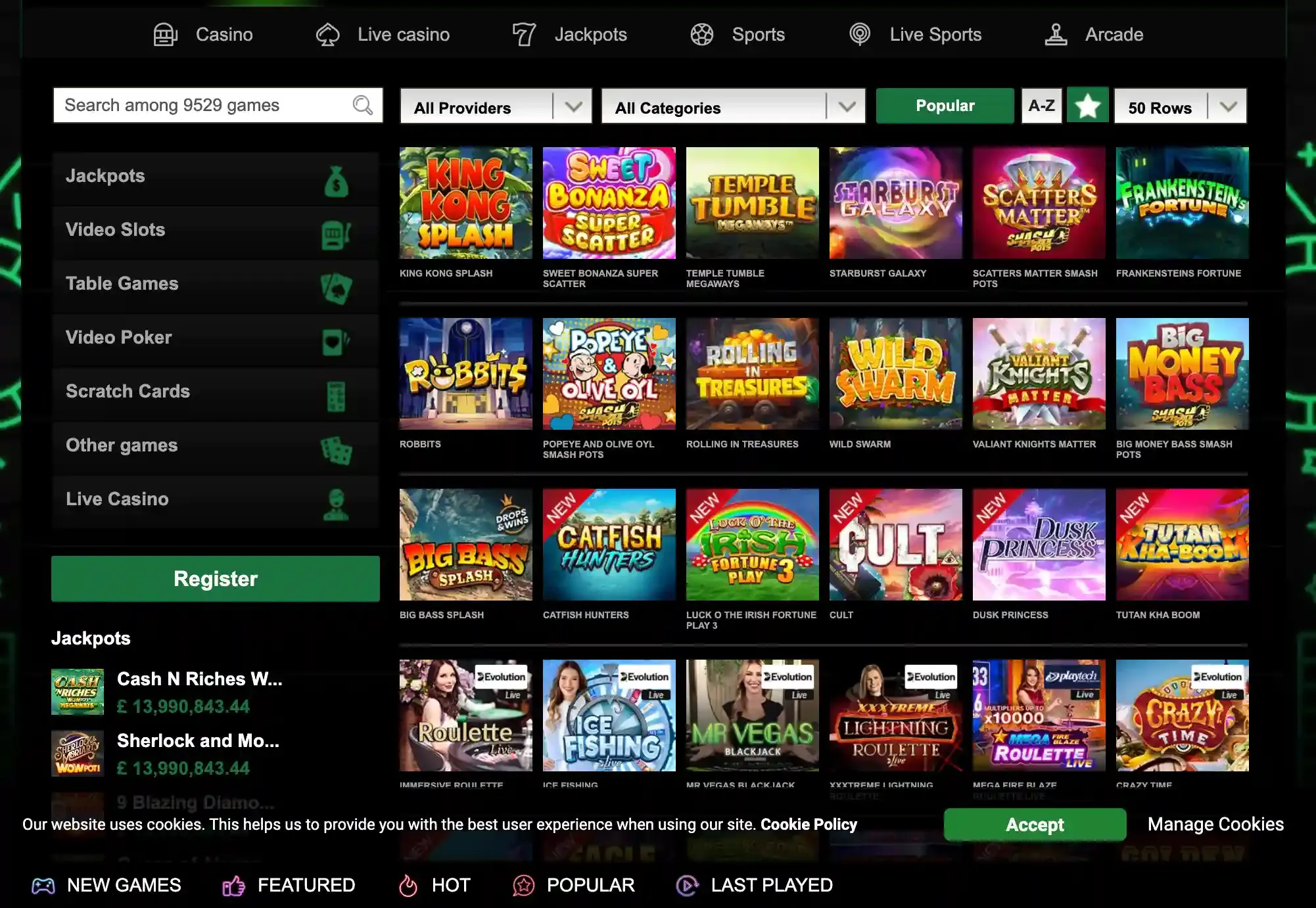 Mr Vegas games screenshot.webp