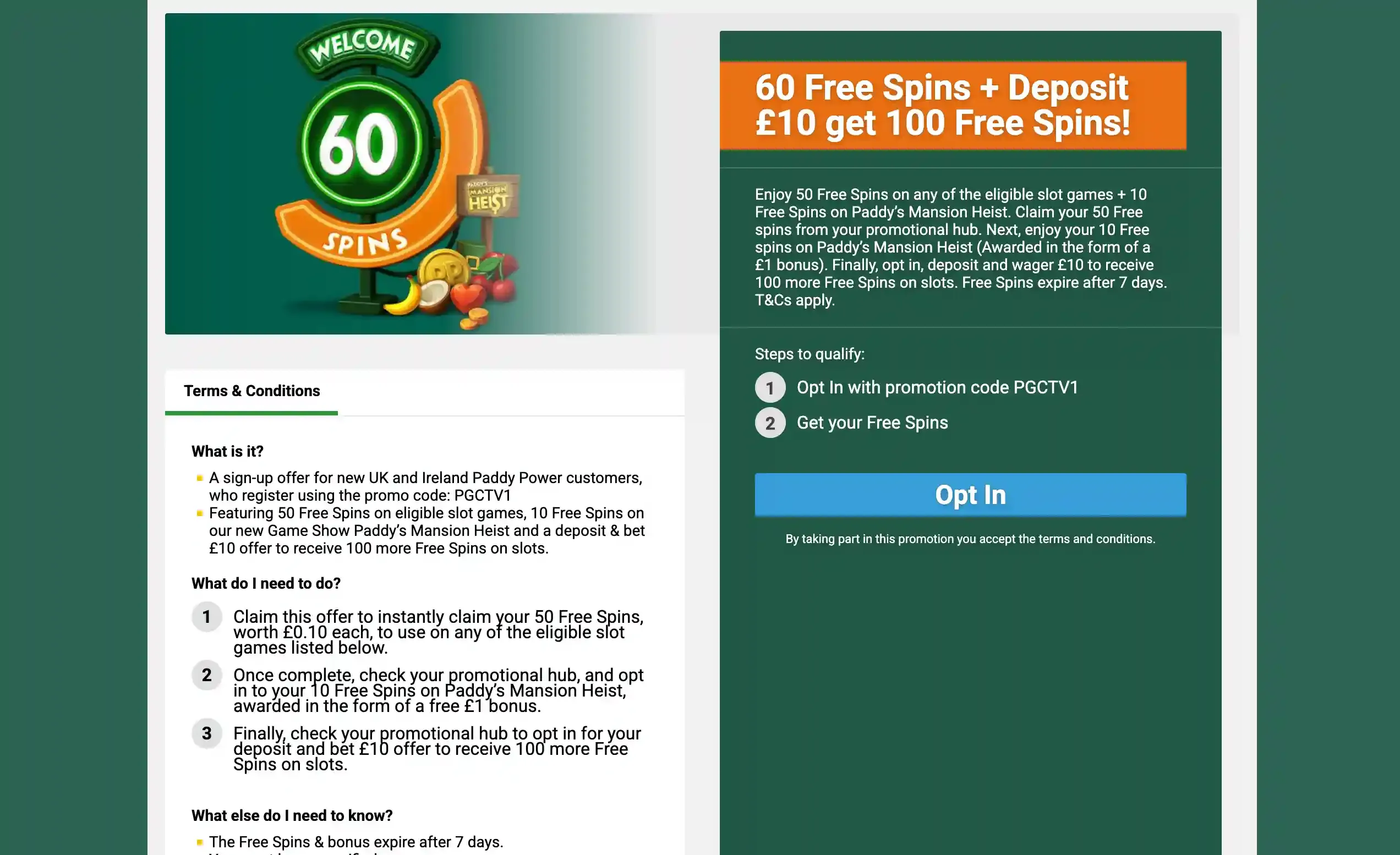 Paddy Power welcome offer screenshot.webp