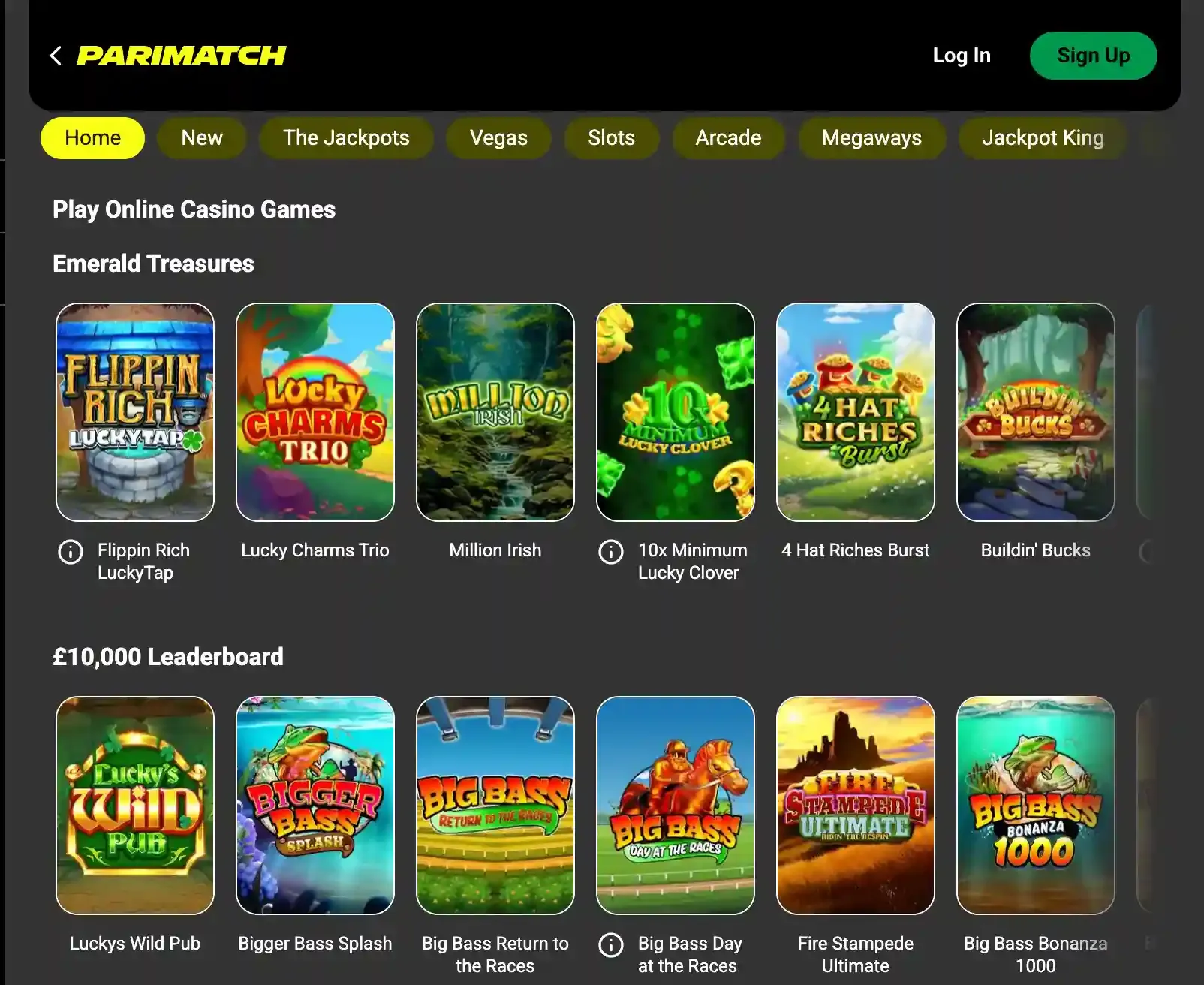 Parimatch games screenshot.webp