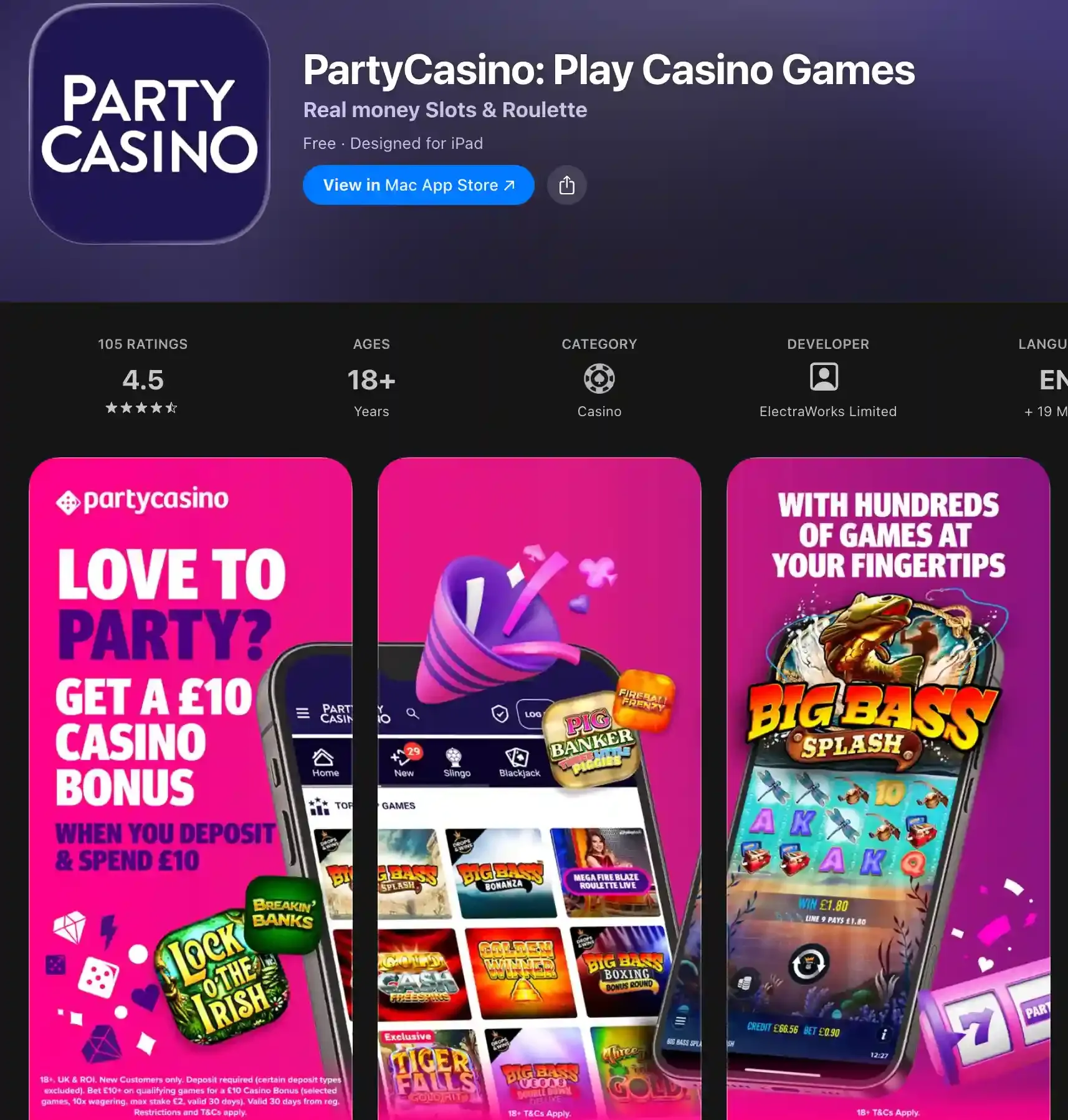 Party Casino app screenshot.webp