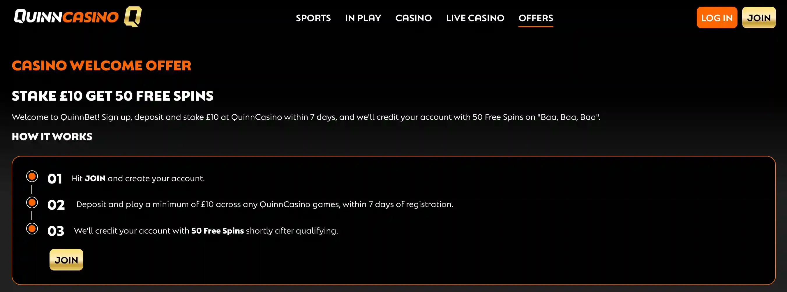 Quinnbet welcome bonus screenshot.webp