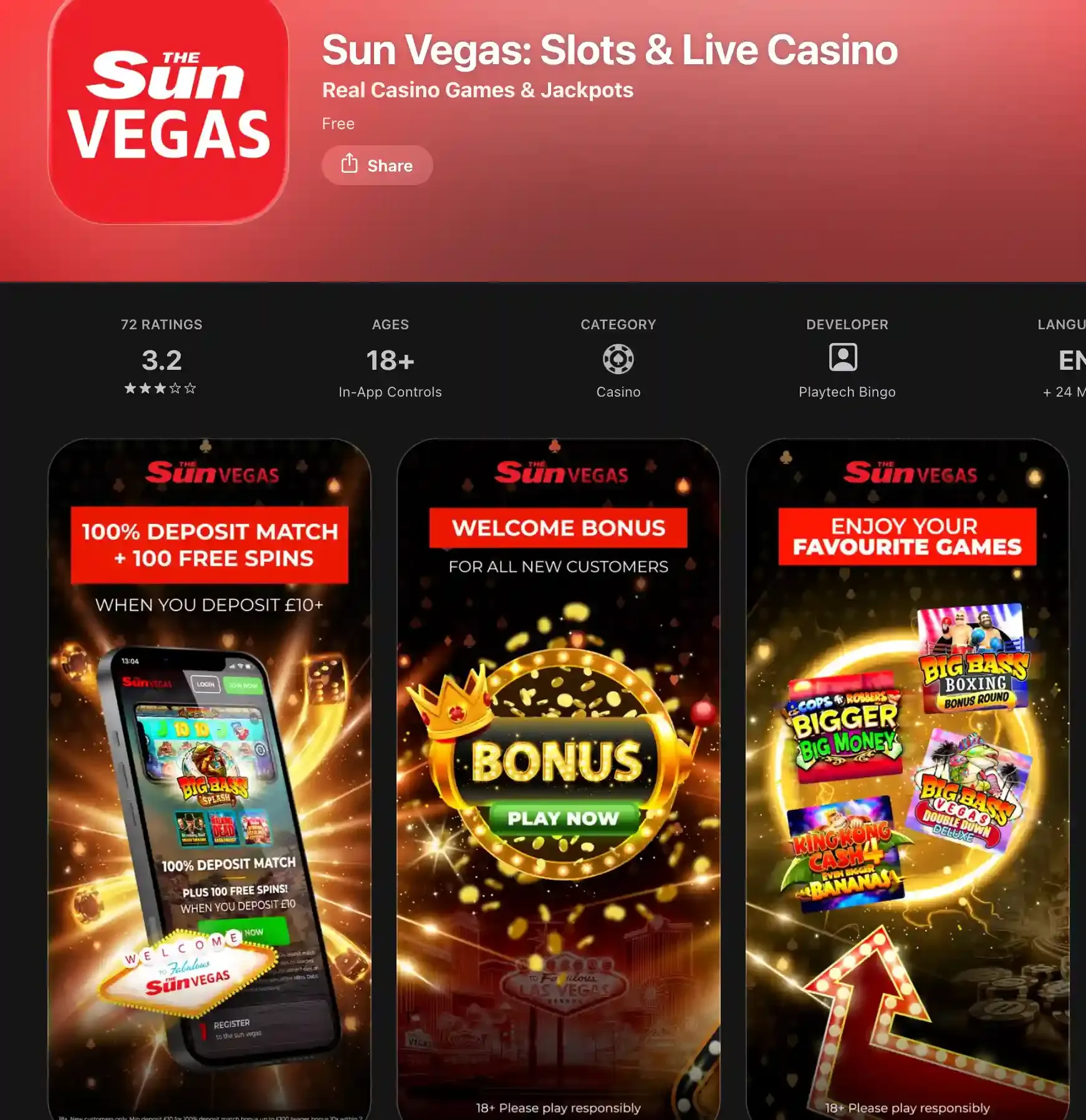 Sun Vegas app screenshot.webp